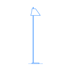 Furniture Floor Lamps Yuh Floor Lamp Sticker Outline Svg File, Free Vectors File